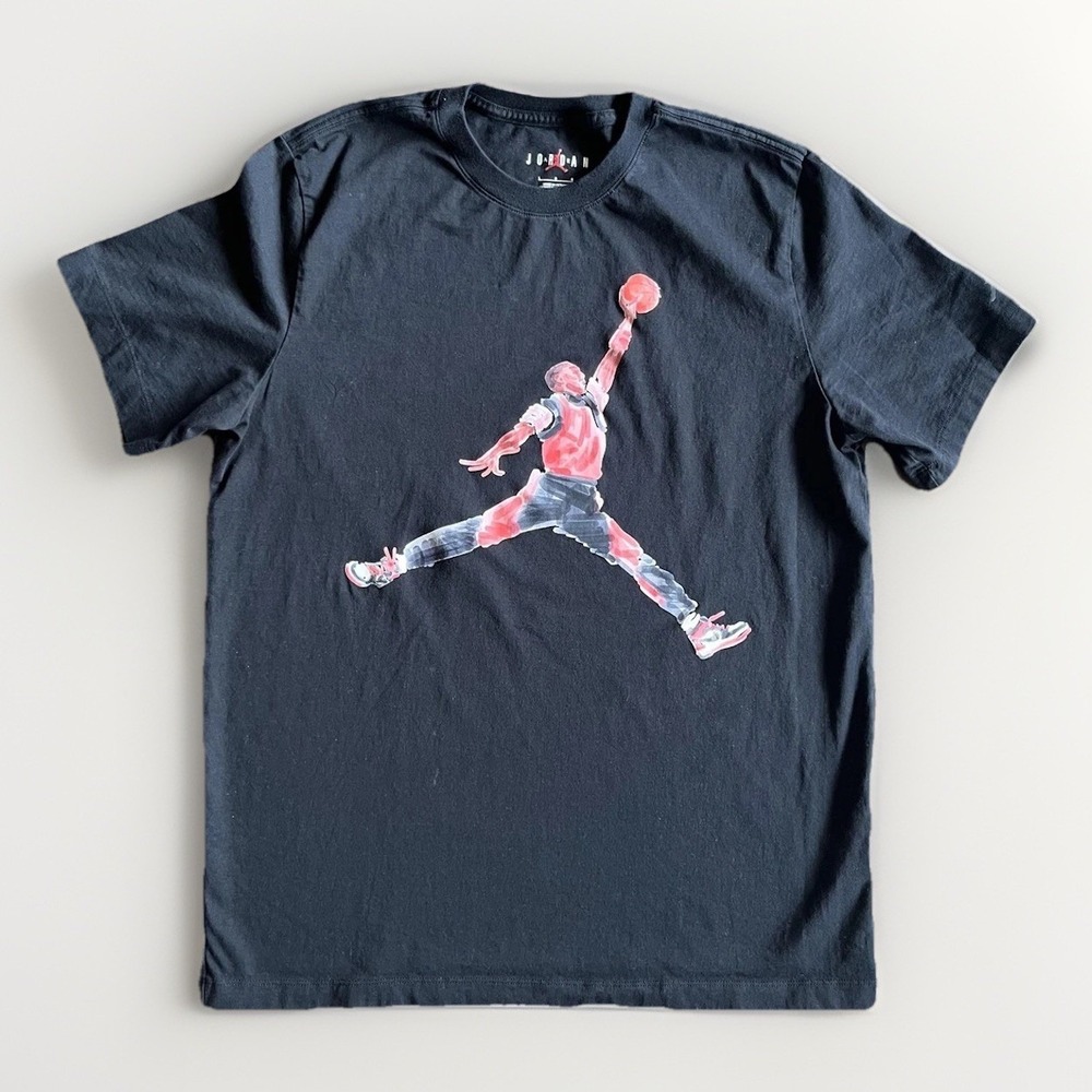 Jordan Shirt Mens Large Black Jumpman Dunk Graphic Basketball Crewneck Tee